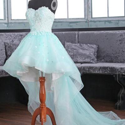 Sweetheart Neck Tulle Prom Dresses Lace Organza Women Party dresses
