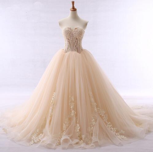 Strapless Corset Tulle Princess Ball Gown Long Prom Dress, Evening Dress