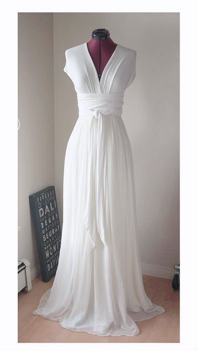 Simple White Chiffon Dress Best Sale ...