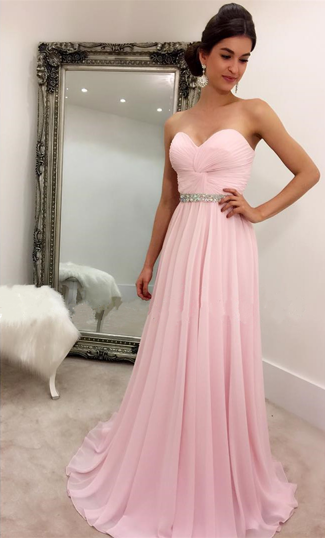 light pink chiffon dress