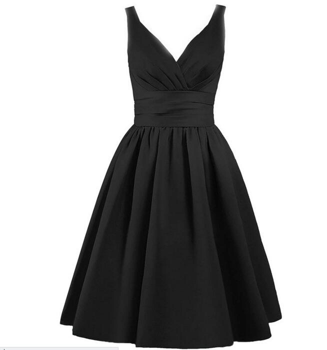 Black Satin Dresses Vneck Women Mini Dresses on Luulla