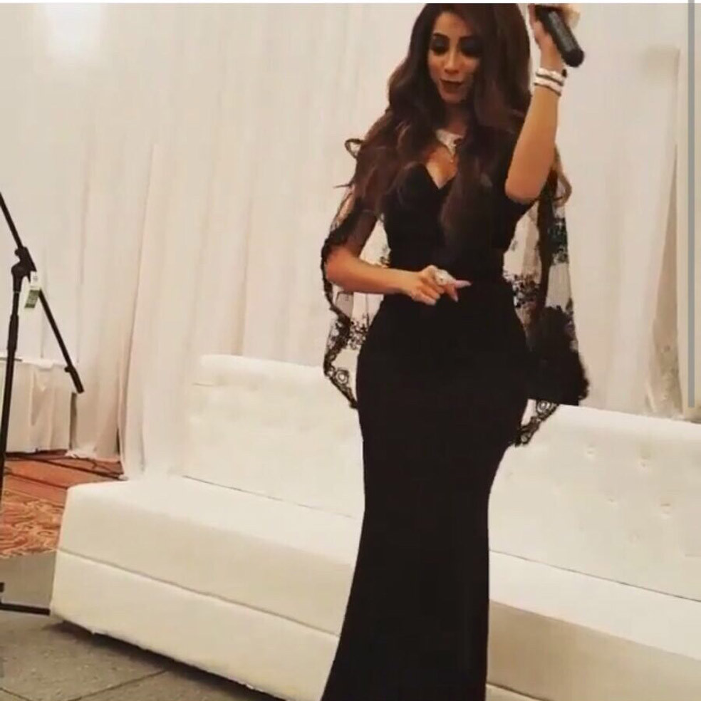 Black Mermaid Chiffon Dress