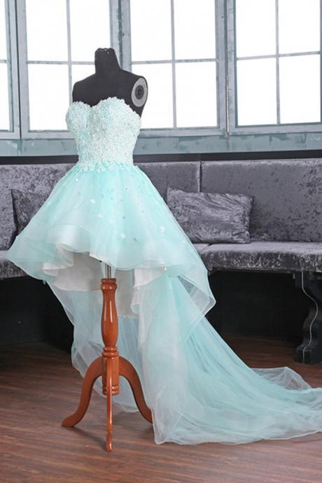 Sweetheart Neck Tulle Prom Dresses Lace Organza Women Party dresses