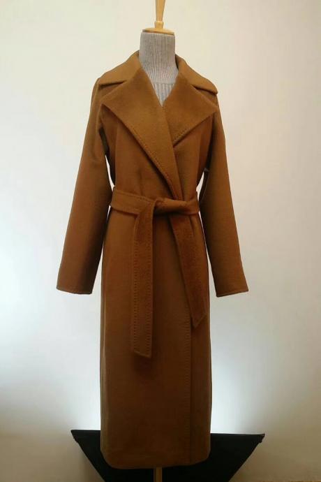 Long Double Wool Coat Without Lining