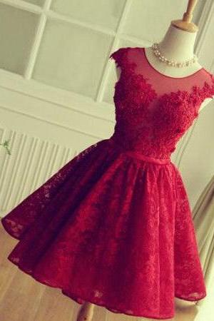 Scoop Neck Short Tulle Homecoming Dresses 2016 Lace Appliques Custom Made Mini Party Dresses 